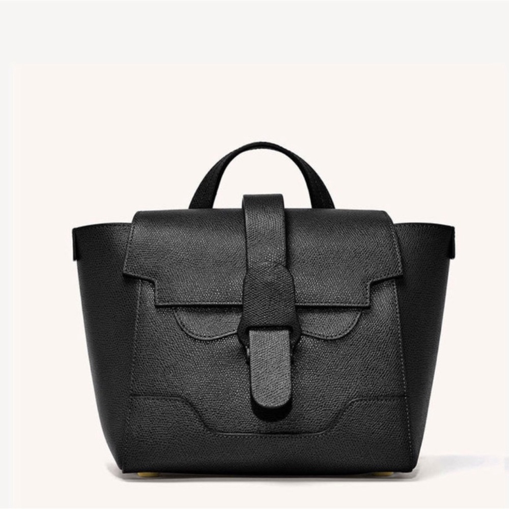 Senreve Mini Maestra - Black Pebbled Leather with Gold Hardware - Picture 2 of 10